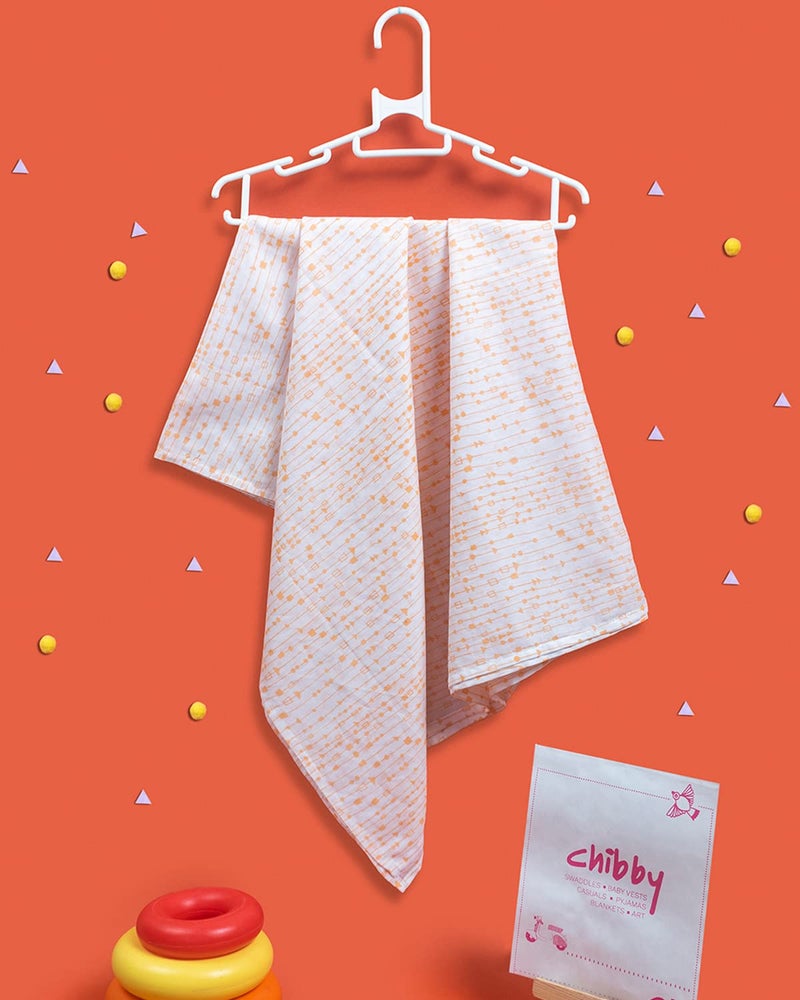 Chibby Swaddle - Swaddles for new born baby, 100% Cotton, ultra soft, multipurpose, comfortable swaddle-wrapper - Line Print (Green) - Image 1