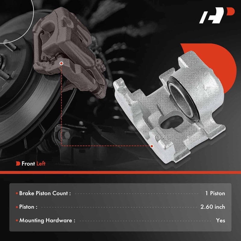 A-Premium Disc Brake Caliper Assembly Without Bracket for Dodge Charger Coronet 1974 Dart Plymouth Duster Scamp Front Left Driver Side - Image 2