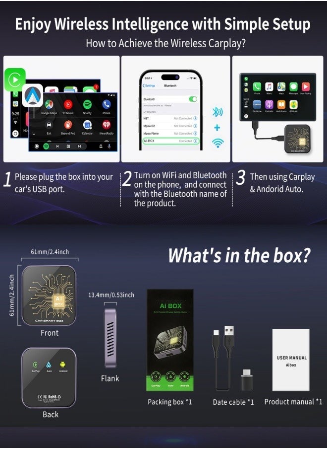 Generic - 2GB Wireless CarPlay Adapter An Innovative Solution to Update Your Car System with Android 10.0 Box Supports All Entertainment Apps - Image 1