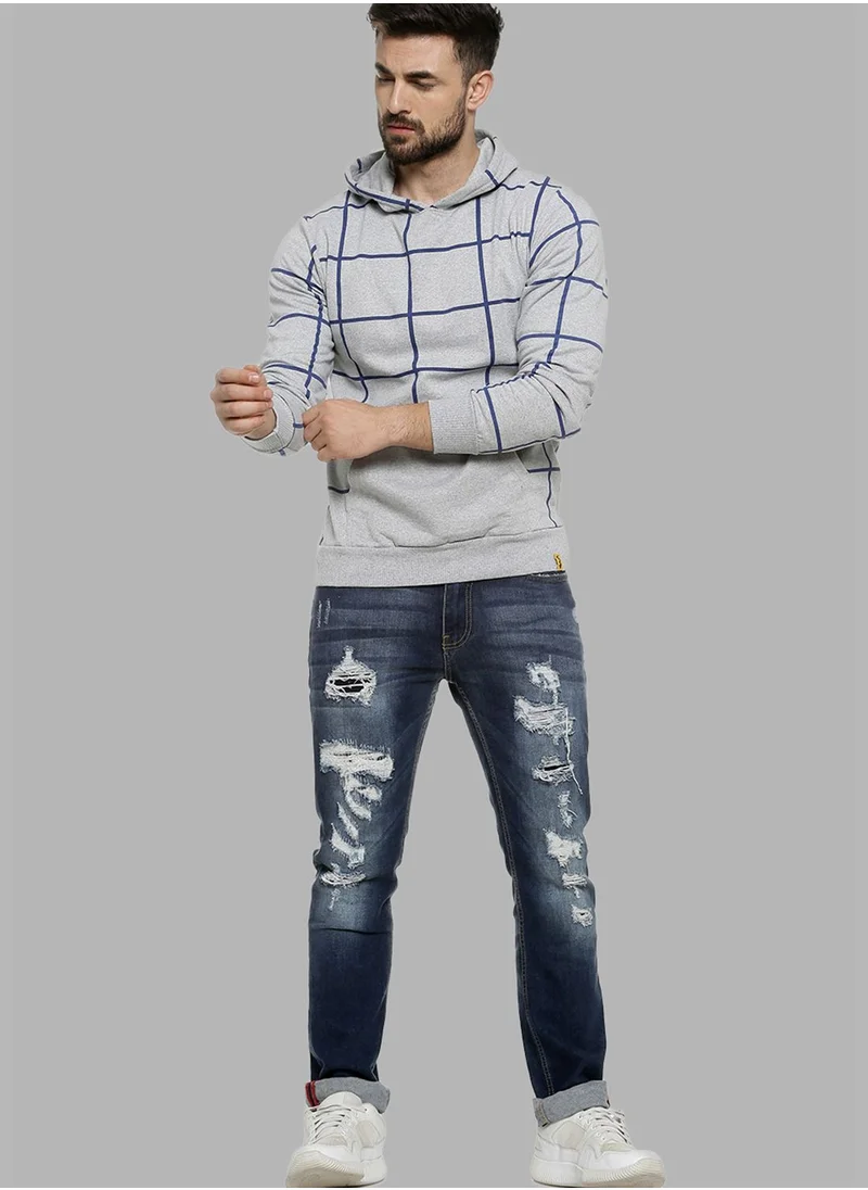 Campus Sutra Front Pocket Printed Hoodie