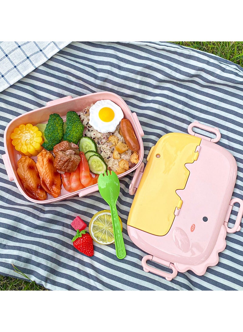 Cartoon Insulated Lunch Box, Student Canteen Lunch Box, Office Worker Microwaveable Lunch Box (Yellow) - Image 2