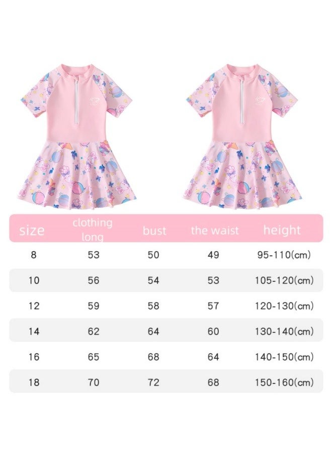 GGEROU Children's Swimsuit,Girl's One-Piece Swimsuit,Children's Swimwear One Pieces Zipper,Summer Training Swimsuit,Kid's Water Sport Swimsuit  - Image 4