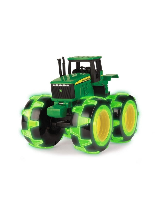 John Deere TOMY Monster Treads Lightning Wheels - John Deere Tractor - Motion Activated Light Up Monster Truck Toy - John Deere Tractor Toys with Monster Truck Tires - Ages 3 Years and Up - Image 1