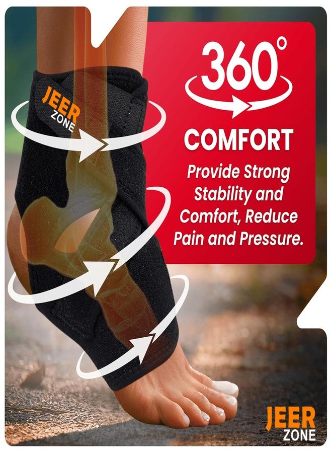 JEERZONE Premium Ankle Support Compression Brace For Injuries, Ankle Protection Guard Helpful In Pain Relief And Recovery. Ankle Band For Men & Women Neoprene Black - 1Pcs, Free Size - Image 4