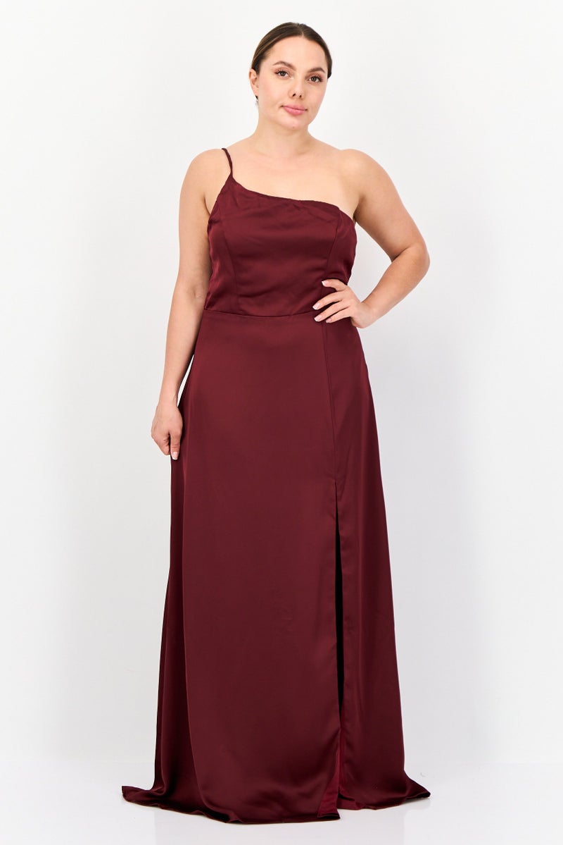 Lulus Women Plain Maxi Dress, Maroon - Image 1
