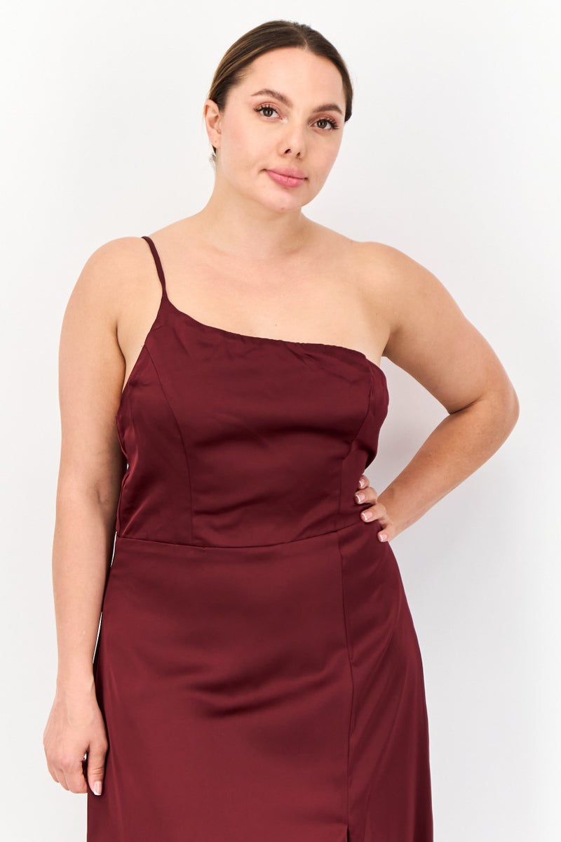 Lulus Women Plain Maxi Dress, Maroon - Image 2