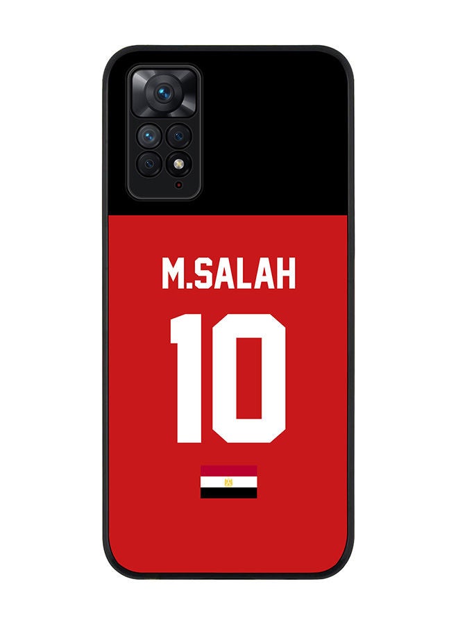 Stylizedd Rugged Black edge case for Redmi Note 11 4G/Redmi Note 11S Slim fit Soft Case Flexible Rubber Edges Anti Drop TPU Gel Thin Cover - Football Team - Egypt Player Name - M.Salah - Image 1