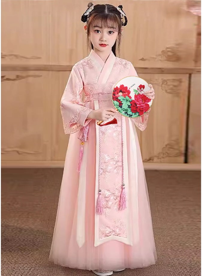 ليانغ سان تشي فستان هانفو للبنات، بدلة تانغ صينية جديدة للربيع/الخريف، فستان روكون قديم على شكل أميرة جنية، زي صيني تقليدي للأطفال - Image 4