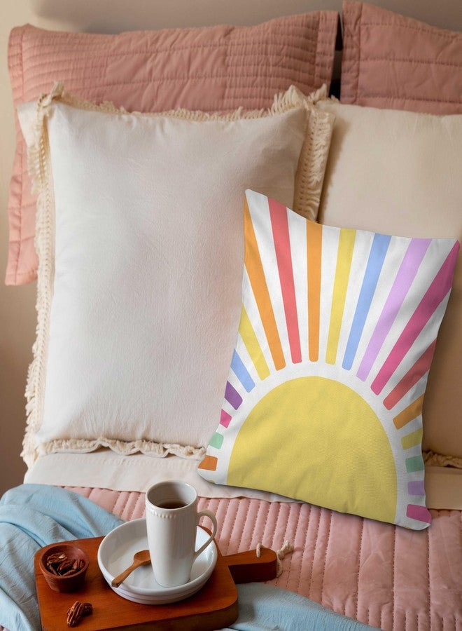 ONDTOM 18x18 Inch Classroom Decorative Throw Pillow Cover, 1 Pack Double-Sided, Boho Rainbow Mental Health Gifts for Kids Playroom School Reading Corner Counselor Therapist Office -A04 - Image 3