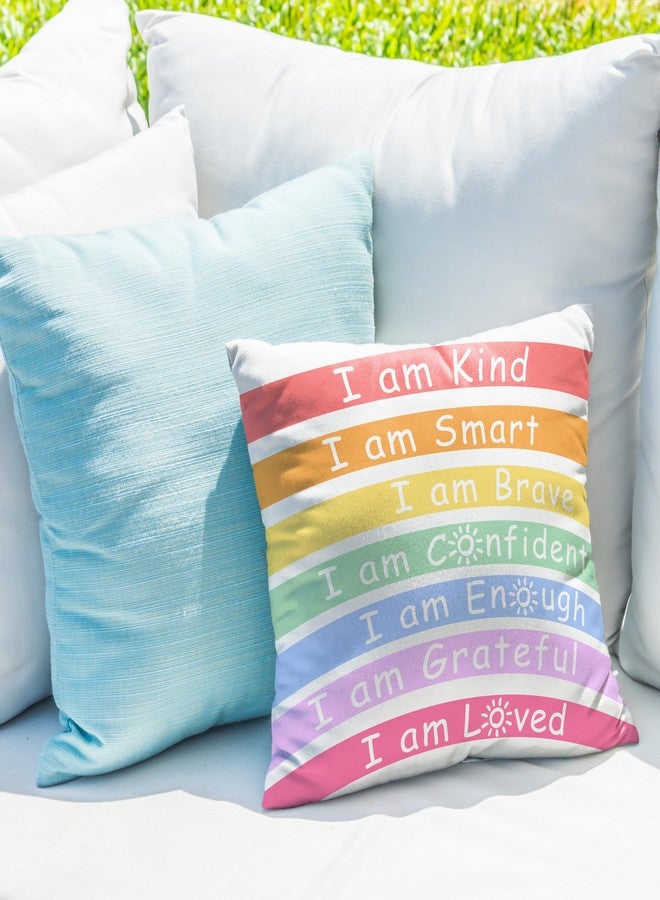 ONDTOM 18x18 Inch Classroom Decorative Throw Pillow Cover, 1 Pack Double-Sided, Boho Rainbow Mental Health Gifts for Kids Playroom School Reading Corner Counselor Therapist Office -A04 - Image 5
