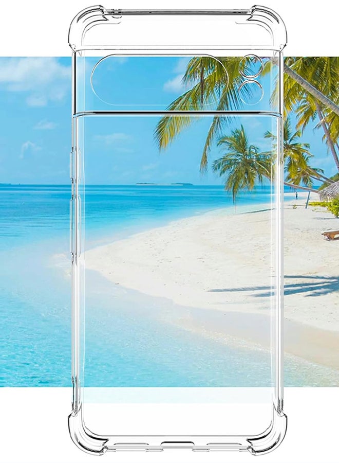 CATANES Google Pixel 8 Pro TPU Case Clear Anti-Yellowing Transparent Shockproof Protective Phone Case Scratch Resistant Reinforced Corners Cover - Image 2