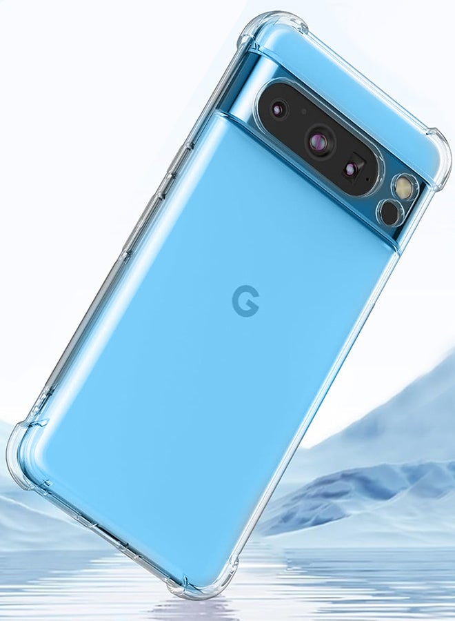 CATANES Google Pixel 8 Pro TPU Case Clear Anti-Yellowing Transparent Shockproof Protective Phone Case Scratch Resistant Reinforced Corners Cover - Image 5