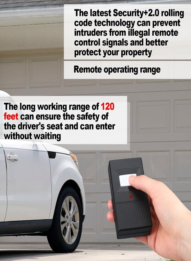 كينغدير جهاز تحكم عن بعد لباب المرآب من Kingdder مكون من قطعتين متوافق مع Linear Delta 3 DT DTA DTD DTC DNT00002A بمفتاح DIP 8 بتردد 310 ميجاهرتز مع سلسلة مفاتيح (أسود) - Image 4
