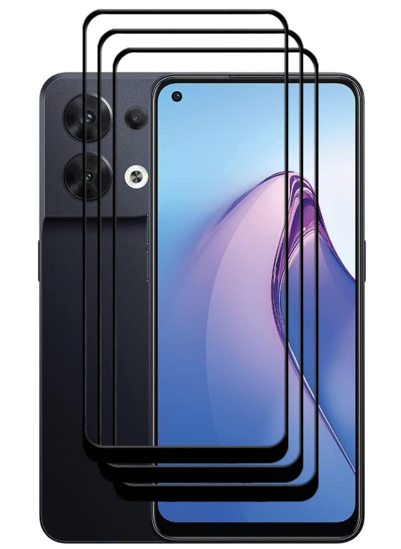 ACLIX 3 Pieces Antistatic ESD Dustproof Premium Quality High Definition Tempered Glass Screen Protector Designed For Oppo Reno8 - Image 1