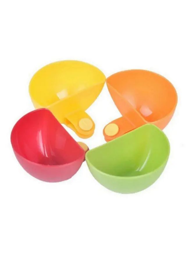 4pcs Plastic Dip Clip Bowl Plate Holders Green Pink Orange Yellow Durable PP Material Dishwasher Safe For Chips Sauces Veggies Outdoor Gatherings Party Serving Dishes Lightweight Multipurpose Kitchenware - Image 1