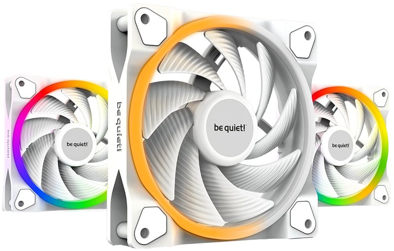 be quiet! Light Wings White 120mm PWM Triple Pack High Speed Premium ARGB Low Noise Cooling Fan | 4-Pin | BL101 - Image 1