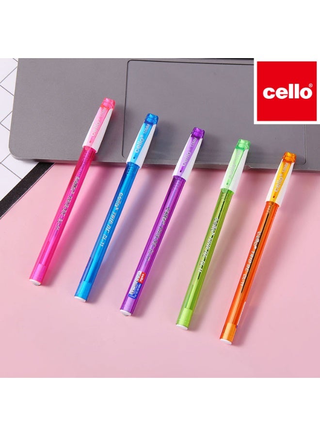 تشيلو طقم ٥٠ قلم حبر جاف رأس ١.٠ ملم للجامعة والمكتب، كتابة سلسة بدون تقطع، تصميم مريح لقبضة يد خالية من الإجهاد، حبر سريع الجفاف ضد التلطيخ (أزرق) - Image 2