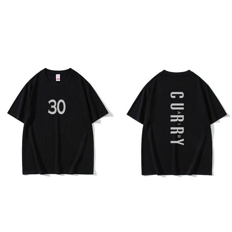 Generic Kobe Basketball Cotton T-Shirt Mens Athletic Quick-Dry Curry 30 black short sleeve