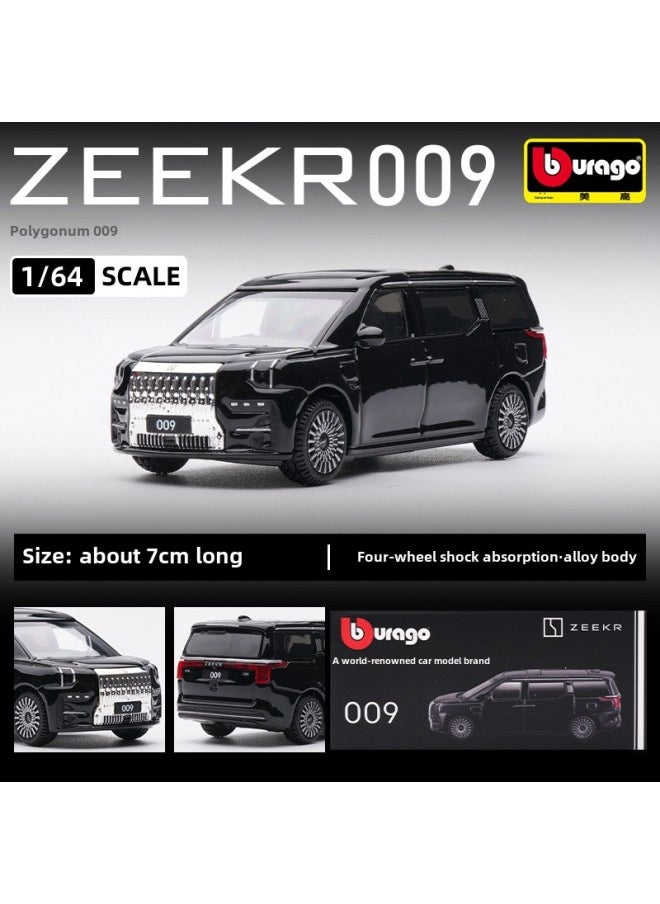 Original 1/64 Geely ZEEKR 001 Extremely Krypton Tram Alloy Car Model Simulation Small Scale Toy Car Model-Color:Extremely Krypton 009 Black