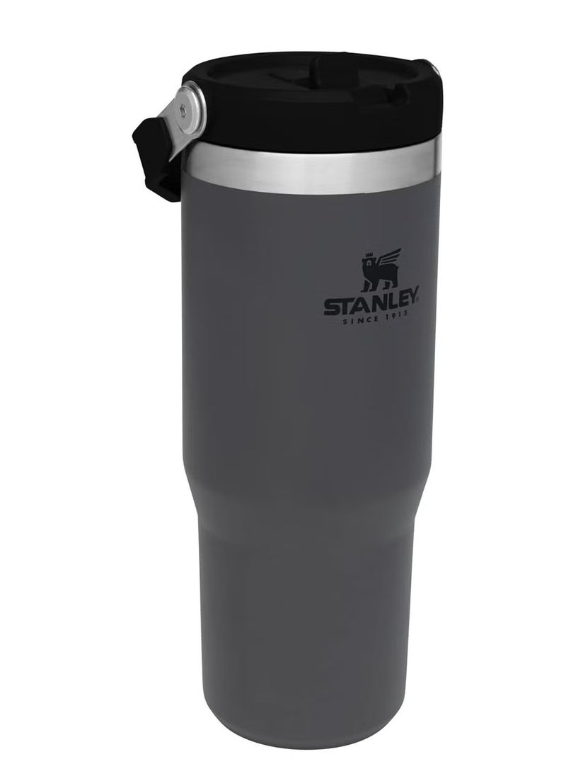Stanley - Stanley IceFlow 30oz Stainless Steel Tumbler with Leak-Resistant Flip Straw - Vacuum Insulated Water Bottle for Home, Office, or Car, Keeps Drinks Cold for 12 Hours or Iced for 2 Days, Charcoal - Image 1