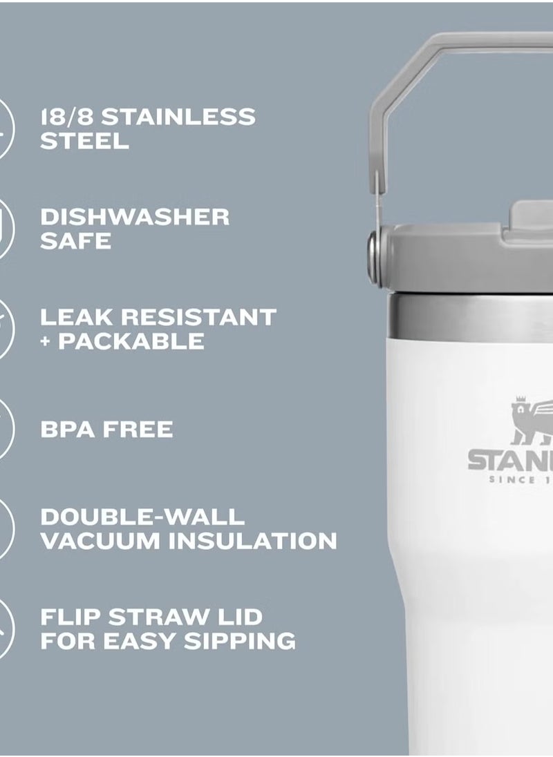 Stanley - Stanley IceFlow 30oz Stainless Steel Tumbler with Leak-Resistant Flip Straw - Vacuum Insulated Water Bottle for Home, Office, or Car, Keeps Drinks Cold for 12 Hours or Iced for 2 Days, Charcoal - Image 1