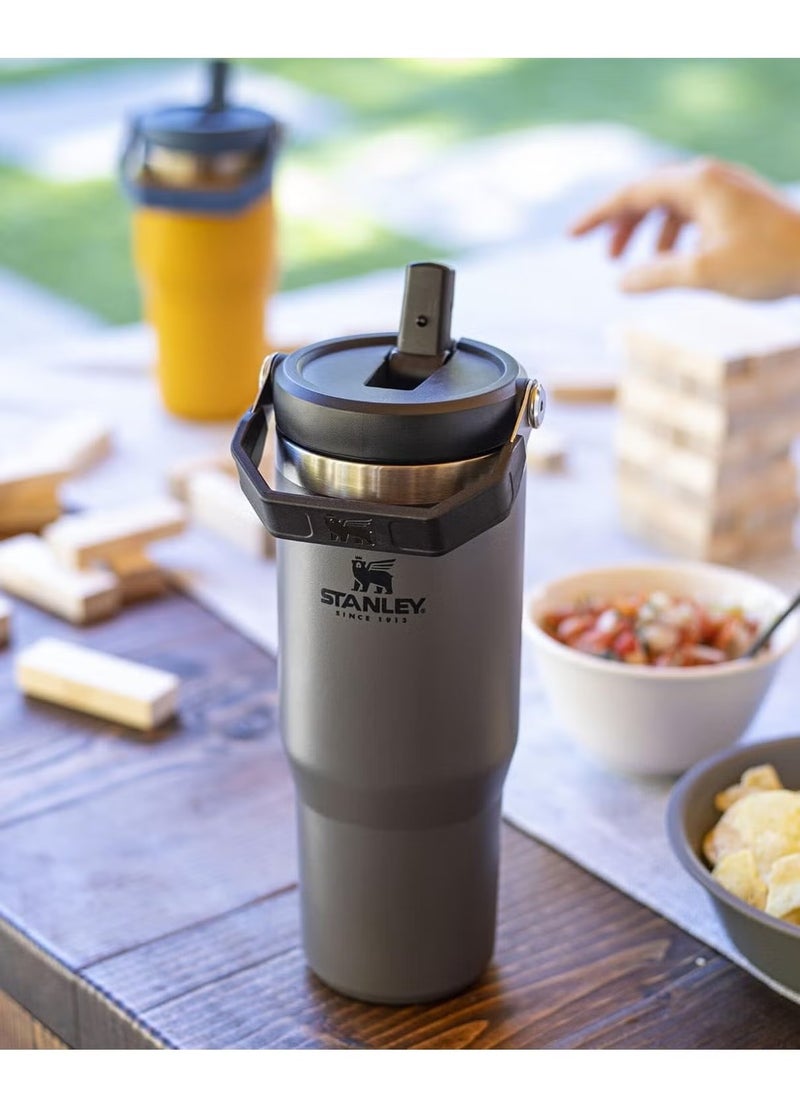Stanley - Stanley IceFlow 30oz Stainless Steel Tumbler with Leak-Resistant Flip Straw - Vacuum Insulated Water Bottle for Home, Office, or Car, Keeps Drinks Cold for 12 Hours or Iced for 2 Days, Charcoal - Image 1