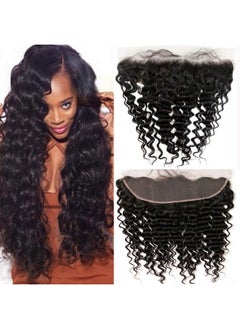 QTHAIR Thair 12A Deep Wave Human Hair Lace Frontal(18" 13X4 Frontal)Hd Transparent Color Lace Ear To Ear Lace Frontal 150% Density Human Hair Lace Frontal For Wigs Pre Plucked Natural Hairline With Baby Hair  - Image 1