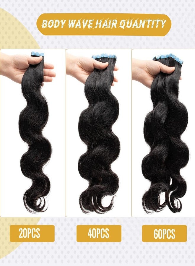 Smavida Body Wave Tape-in Hair Extensions - Human Hair for Black Women, Natural Black Hair, Thick End Skin Wefts, 16inch, 20pcs, 50g - Image 5