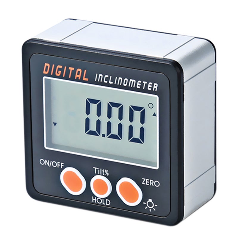 Digital Inclinometer 0-360°Electronic Protractor Aluminum Alloy Shell Digital Bevel Box Angle Gauge Meter Magnets Base - Image 1