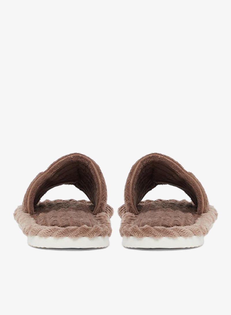 Styli Brown Plush Bedroom Slippers - Image 4