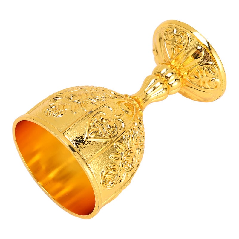 Metal Embossed Wine Cup Vintage Flower Pattern Exquisite Details Metal Wine Cup for Home Decoration Gifts Gold - Image 5