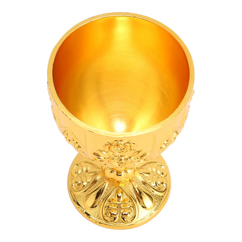 Metal Embossed Wine Cup Vintage Flower Pattern Exquisite Details Metal Wine Cup for Home Decoration Gifts Gold - Image 4