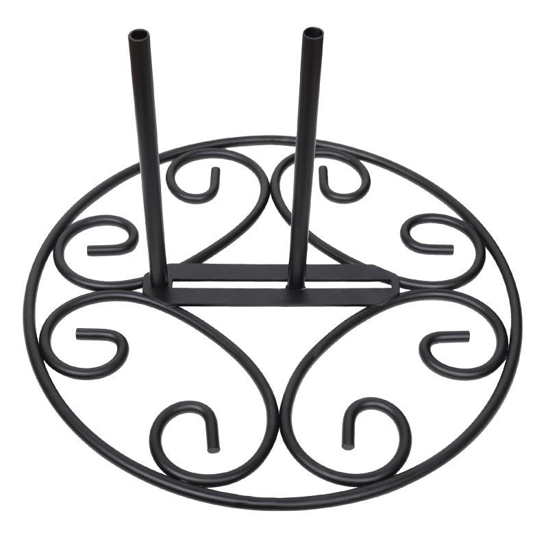 ESTTOP Garden Flag Stand base, Free standing Decorative Metal Scroll Flag Stand, 11 Inches Wide x 6 Inches High 1.4 lbs Solid Steel, Suit for Yard, Patio,Lawn, Deck, Sidewalk, Tailgate, Porch - Image 1