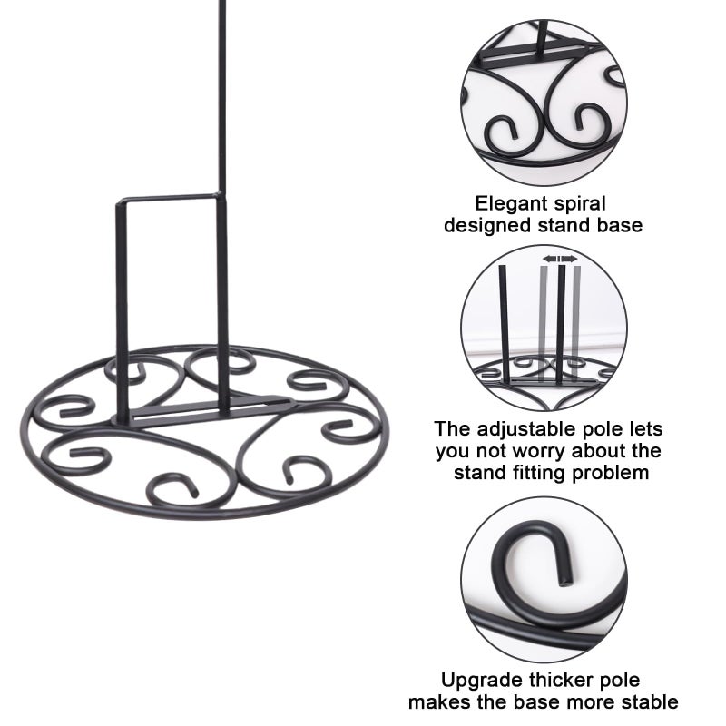 ESTTOP Garden Flag Stand base, Free standing Decorative Metal Scroll Flag Stand, 11 Inches Wide x 6 Inches High 1.4 lbs Solid Steel, Suit for Yard, Patio,Lawn, Deck, Sidewalk, Tailgate, Porch - Image 3