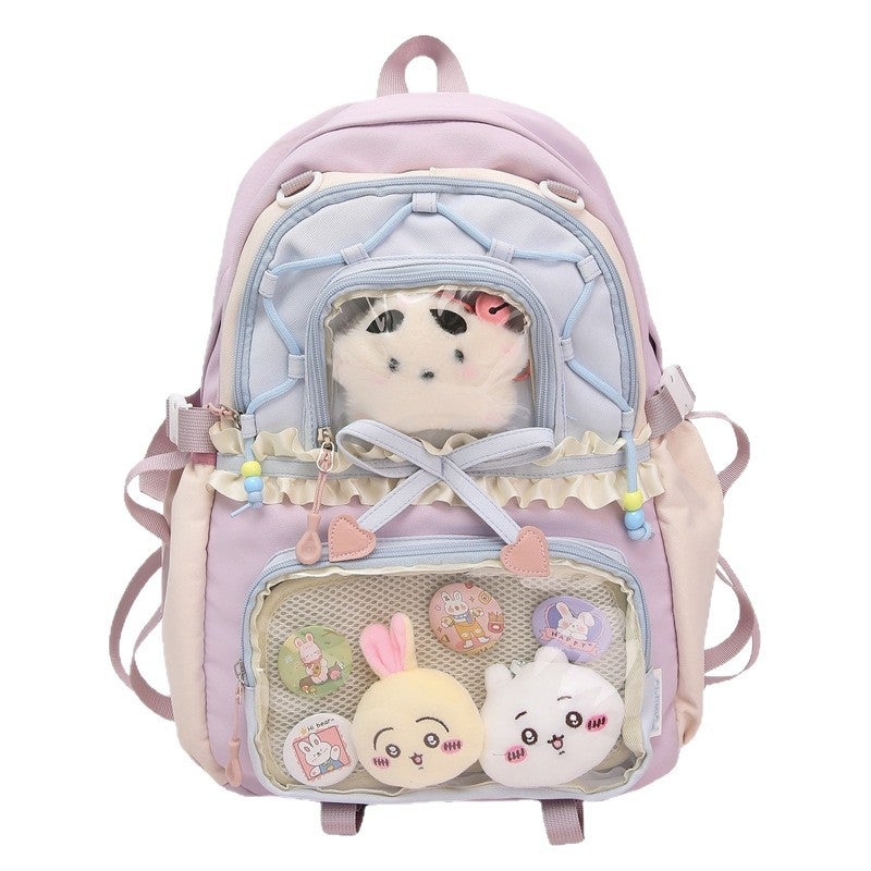 Color-block Ita Backpack for Girls, Lightweight and Large Capacity - Image 1