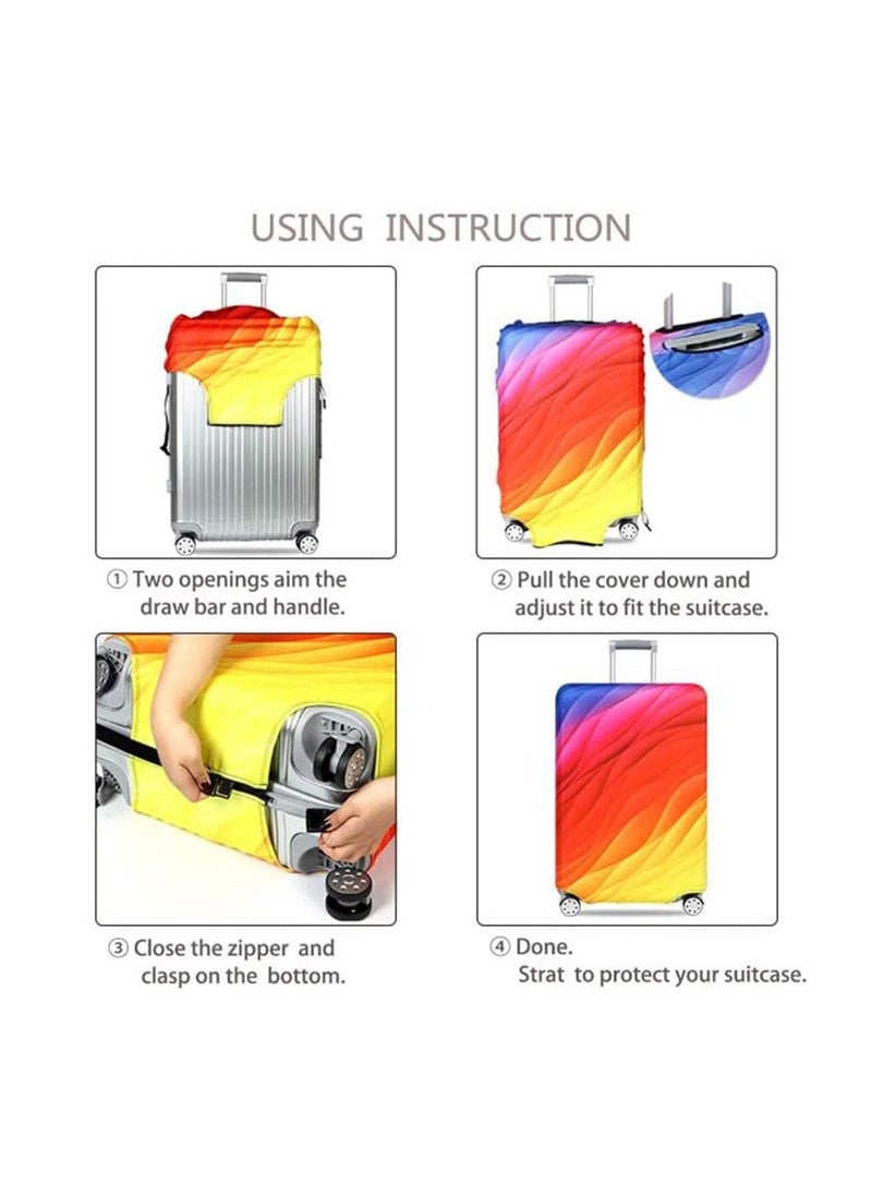 SYOSI Thickened Luggage Covers Travel Luggage Cover Spandex Suitcase Protector Multicolour (L(for 25-28" luggage))  - Image 4