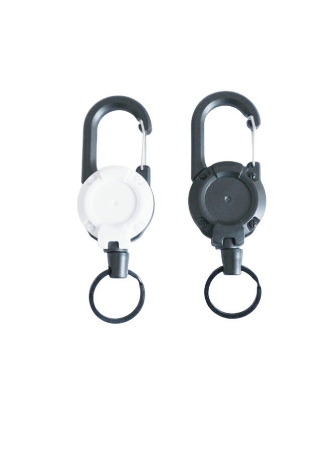 Generic 2PCs Telescopic Buckle Backpack Wire Rope Roadside Telescopic Buckle Outdoor Sports Fishing Accessories Anti Loss Hand Rope Easy Pull Buckle Backpack Key Hanger  - Image 1
