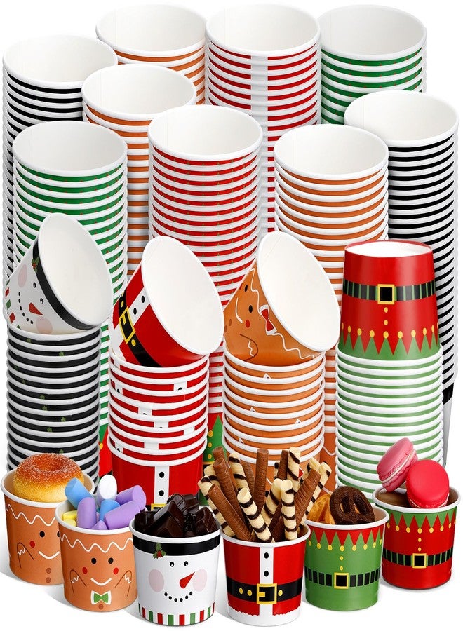 Zhehao 240 Pcs 9 oz Christmas Ice Cream Bowls Ice Cream Paper Cups Disposable Soup Cups Snack Cups for Picnic Party Decorations for Fruit Hot or Cold Food, Christmas Party Supplies, 6 Styles - Image 1