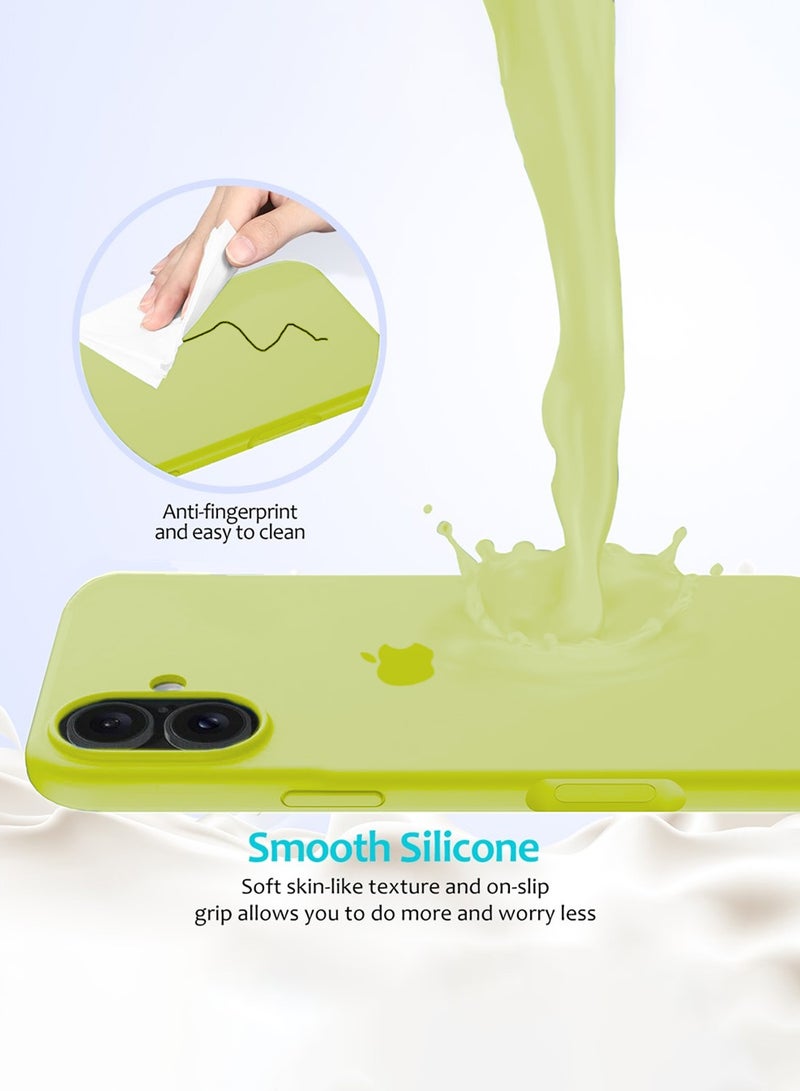 Wtech Apple iPhone 17 5G 2025 Luxury Premium Quality Liquid Silicone Case Cover (MCRPSN) - Neon Yellow - Image 3