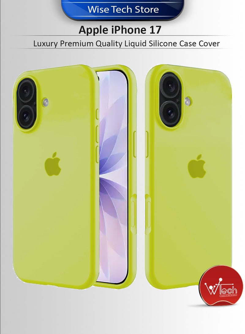 Wtech Apple iPhone 17 5G 2025 Luxury Premium Quality Liquid Silicone Case Cover (MCRPSN) - Neon Yellow - Image 1