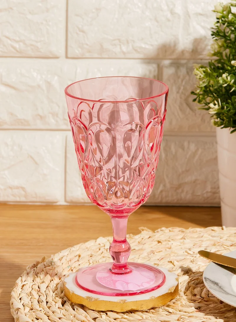 Rice Swirly Embossed Detail Acrylic Wine Glass