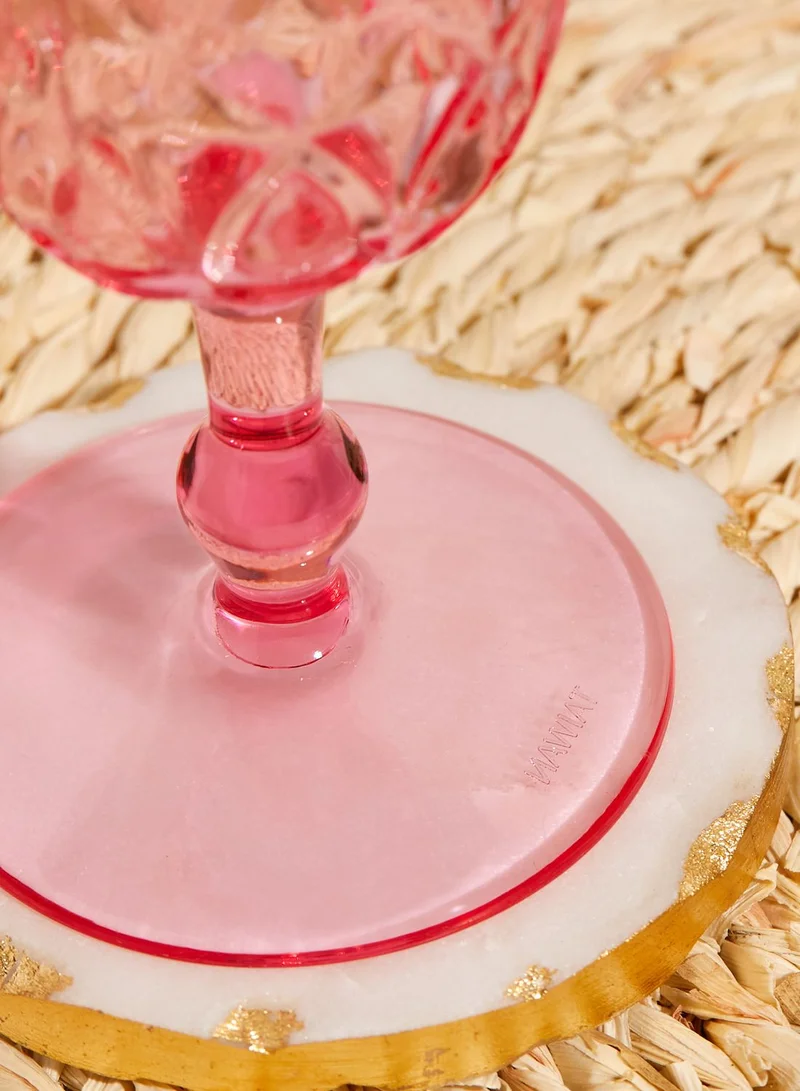 Rice Swirly Embossed Detail Acrylic Wine Glass