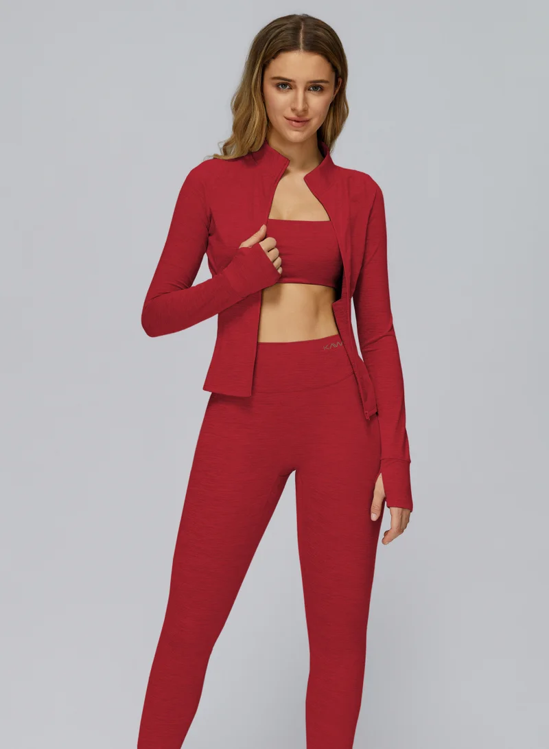 Kawn.yoga Carmine Red High Waist Leggings for Women | Best Price UAE