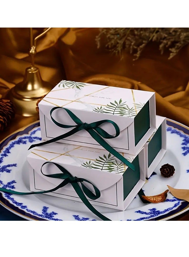 مجموعة 20 صناديق هدايا أنيقة باللون الأخضر الداكن مع شريط – مثالية لأعياد الميلاد، حفلات الزفاف، استقبال المواليد، الذكرى السنوية، ، رأس السنة، والاحتفالات المبهجة – مناسبة للشوكولاتة، البسكويت، الك - Image 1