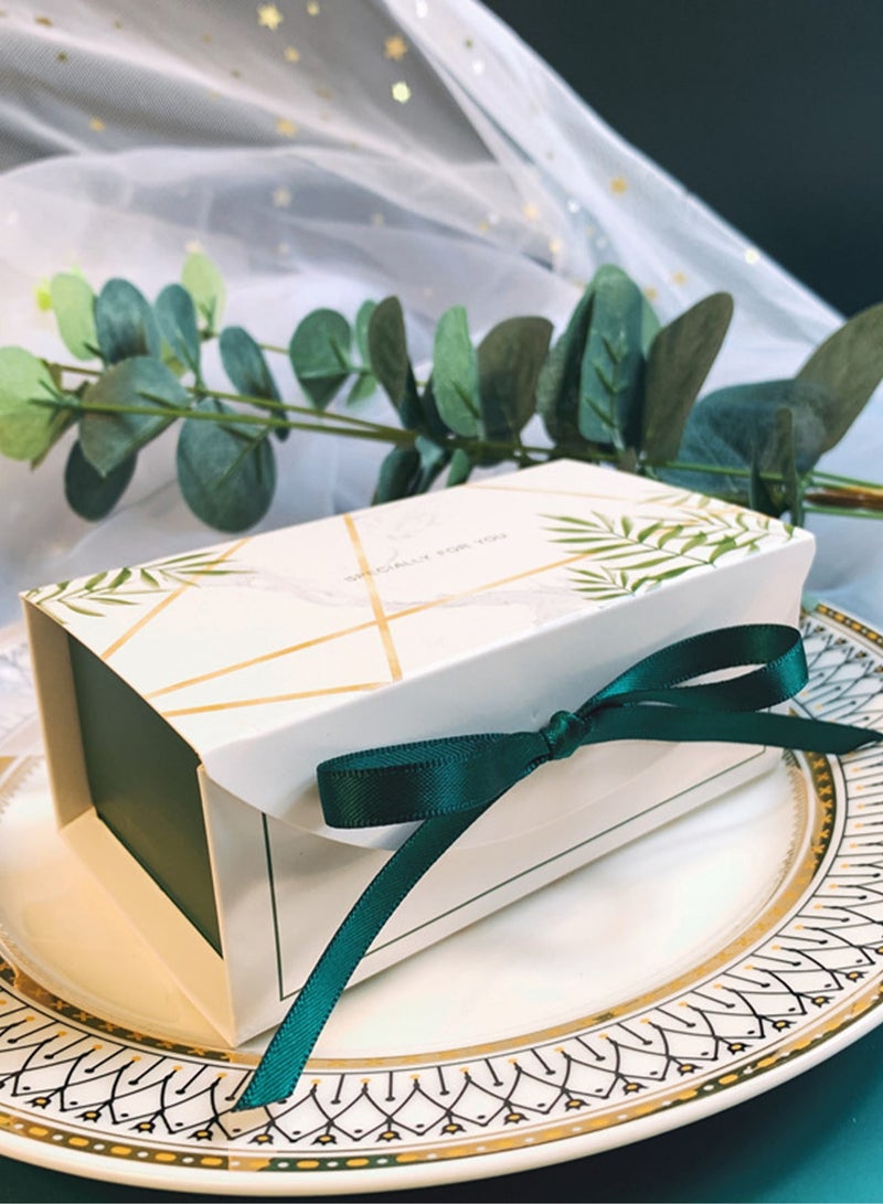 مجموعة 20 صناديق هدايا أنيقة باللون الأخضر الداكن مع شريط – مثالية لأعياد الميلاد، حفلات الزفاف، استقبال المواليد، الذكرى السنوية، ، رأس السنة، والاحتفالات المبهجة – مناسبة للشوكولاتة، البسكويت، الك - Image 2