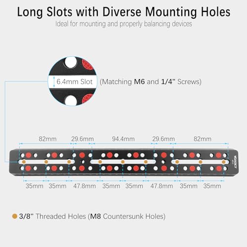 YUEOCT 350mm/13.8" Telescope Rail Bar Vixen Style Dovetail Mounting Plate, with M6 1/4" 3/8" Camera Screw for Telescope Saddle Mount Base OTA Equatorial Head Tripod Adapter Sky Astrophotography - Image 3