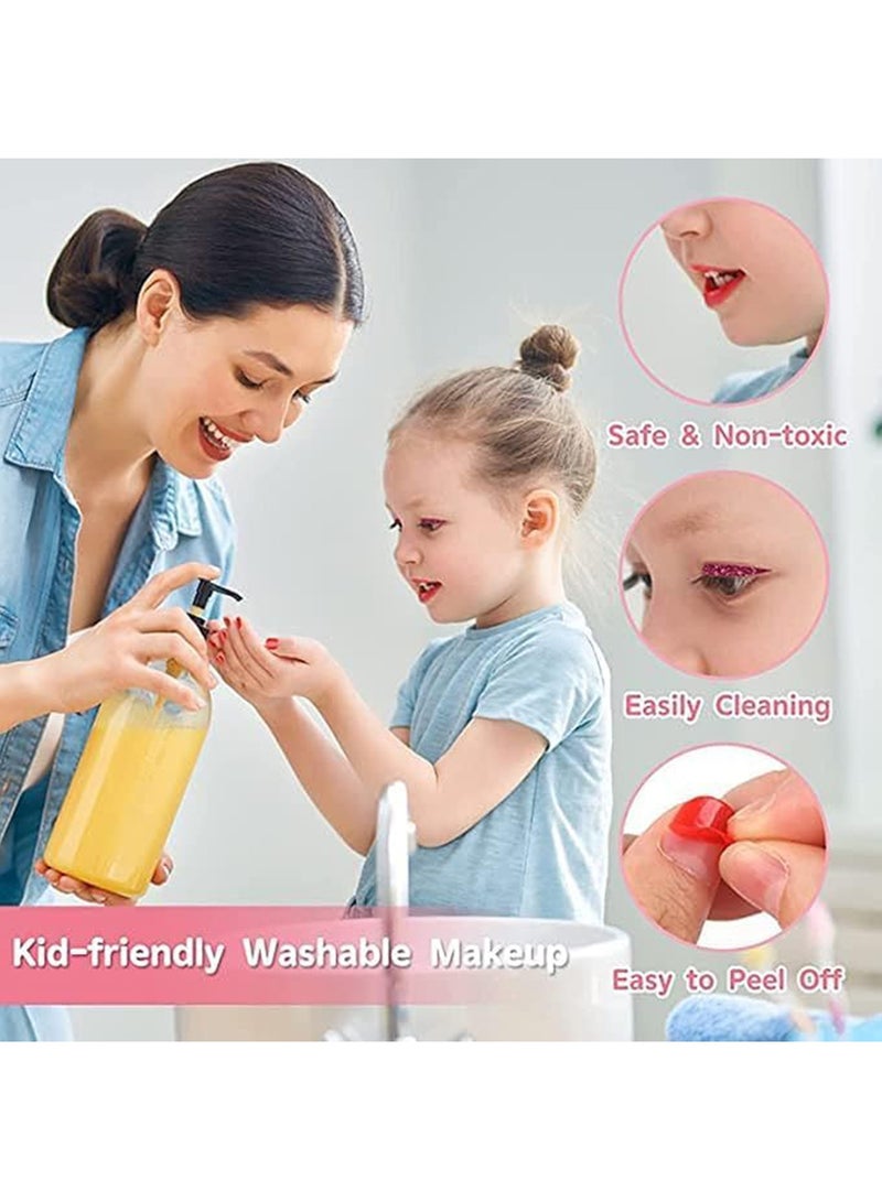 Kids Makeup Kit for Girls Gift, Washable Pretend Play Beauty Set Toys with Cosmetic Case - Image 5