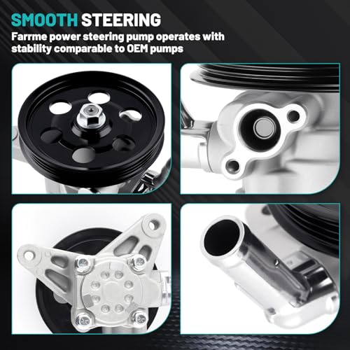 Farrme 21-5268 Power Steering Pump Fit for Honda Accord EX/LX/SE 1998-2002, for Honda Odyssey 1999-2004, for Isuzu Oasis 1998-1999 Automotive Replacement Power Steering Pumps with Pulley 21-5993 - Image 4