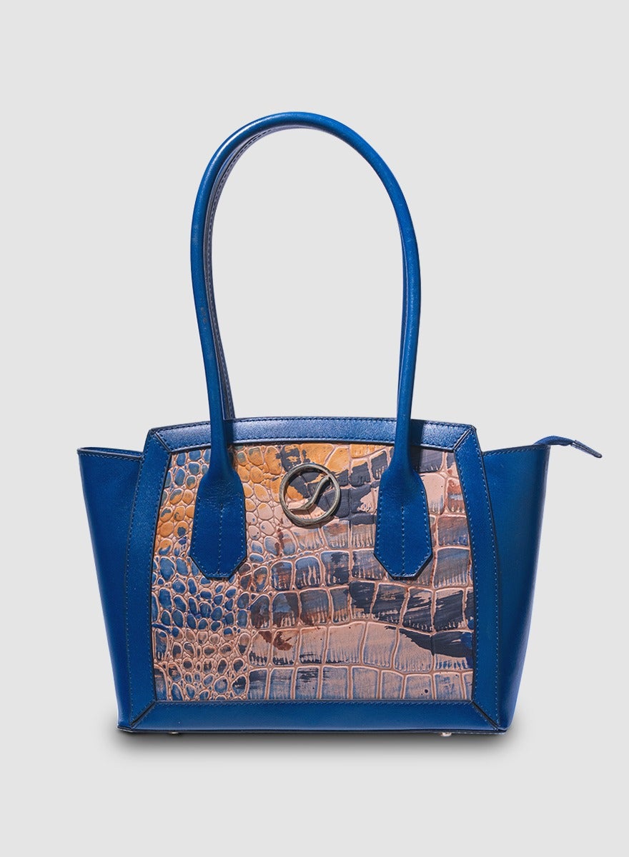 Genuine Leather Shoulder Blue Bag Alia