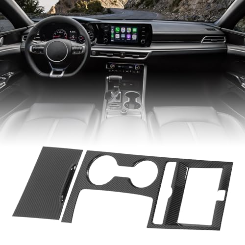 Jauarta Center Console Gear Shift Panel Frame Cover Trim Sticker K5 Carbon Fiber Pattern Replacement Decor for K5 2019 to 2023, for Left-Hand Drive - Image 3